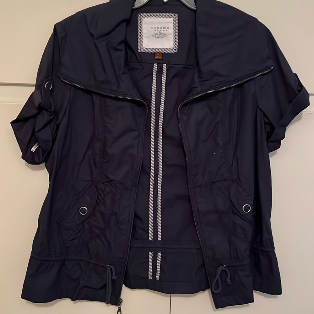 Sonoma 100% Cotton zip jacket short sleeve sz XL